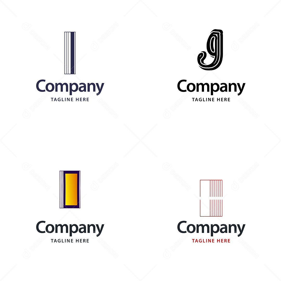 Logo I Personalizada Logotipos Modernos EPS