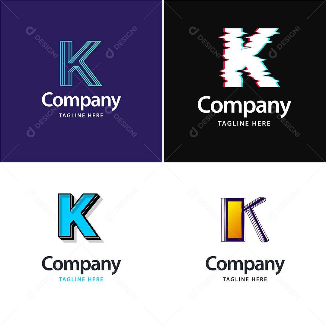 Logo K Personalizada Logotipos Modernos EPS