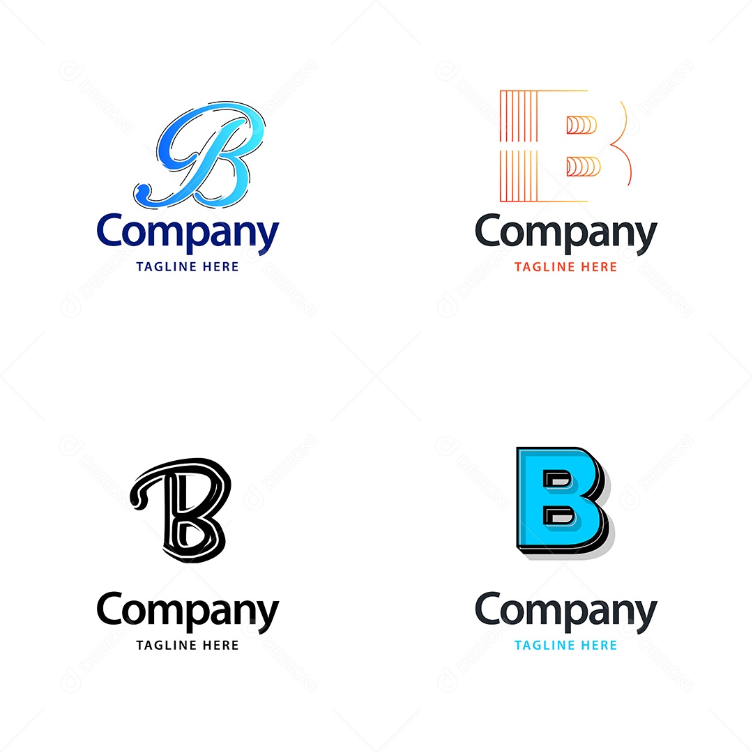 Logo B Personalizada Logotipos Modernos EPS