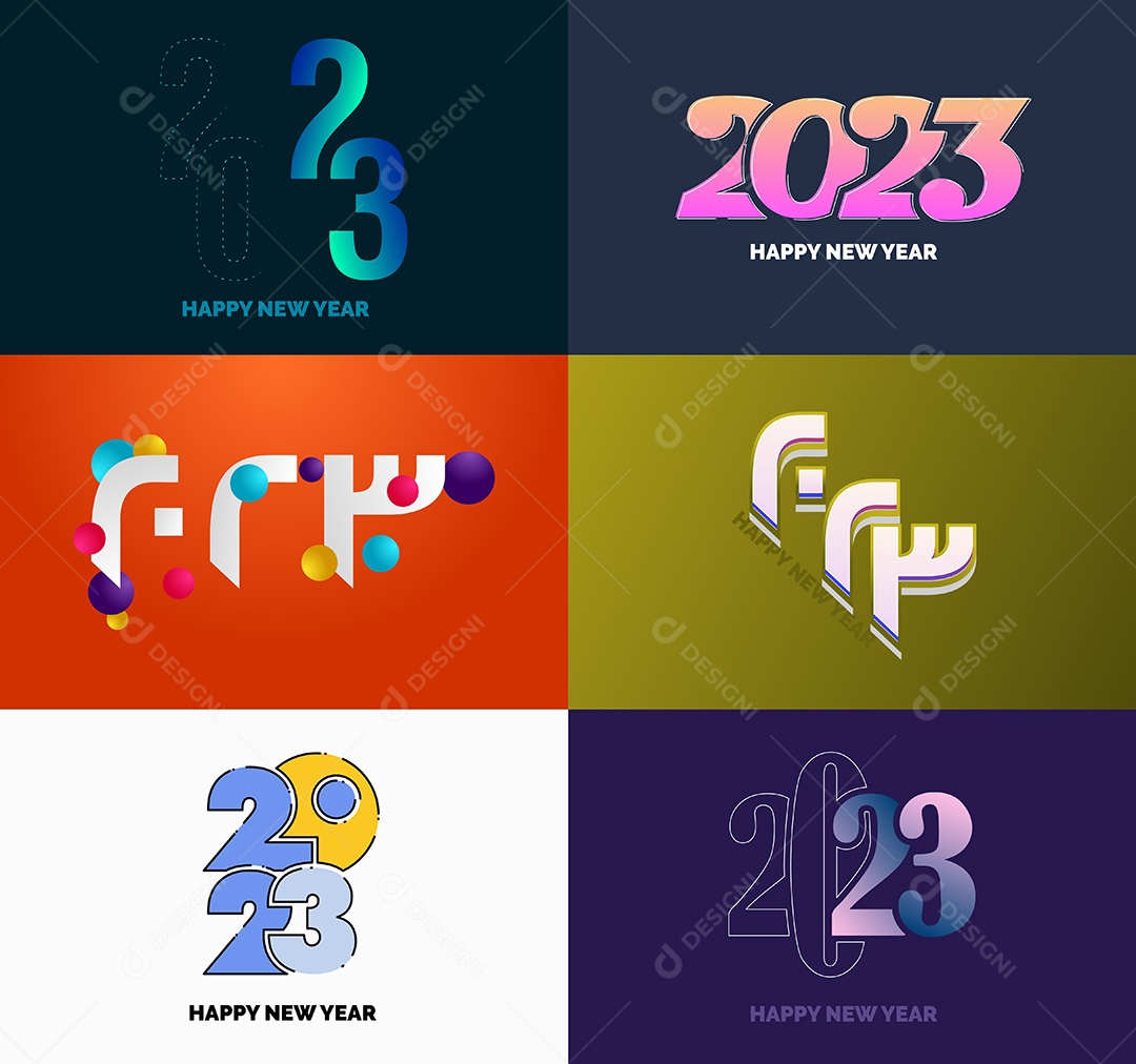 Logotipos De Feliz Ano Novo 2023 Vetor EPS