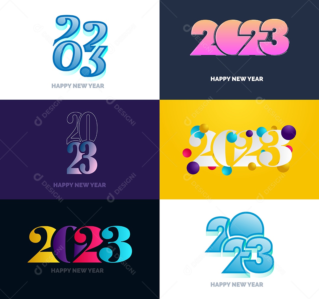 Logotipos De Feliz Ano Novo 2023 Vetor EPS