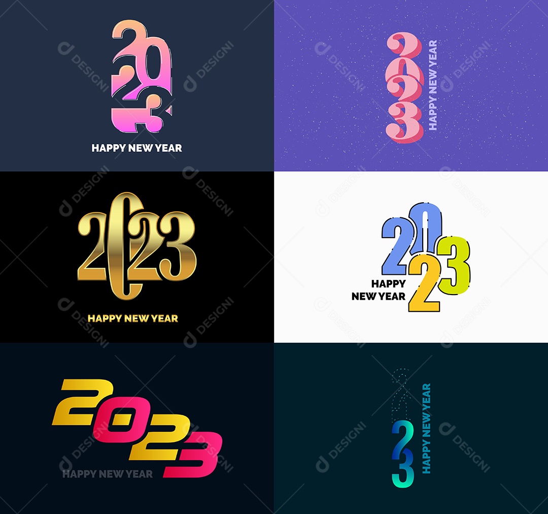 Logotipos De Feliz Ano Novo 2023 Vetor EPS