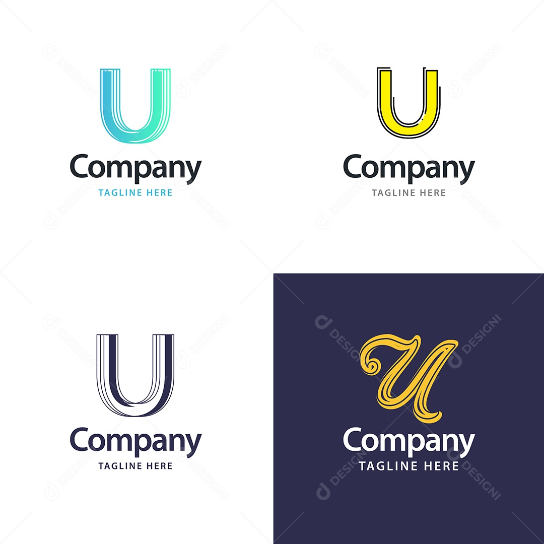Logo U Logotipos Modernos Vetor EPS