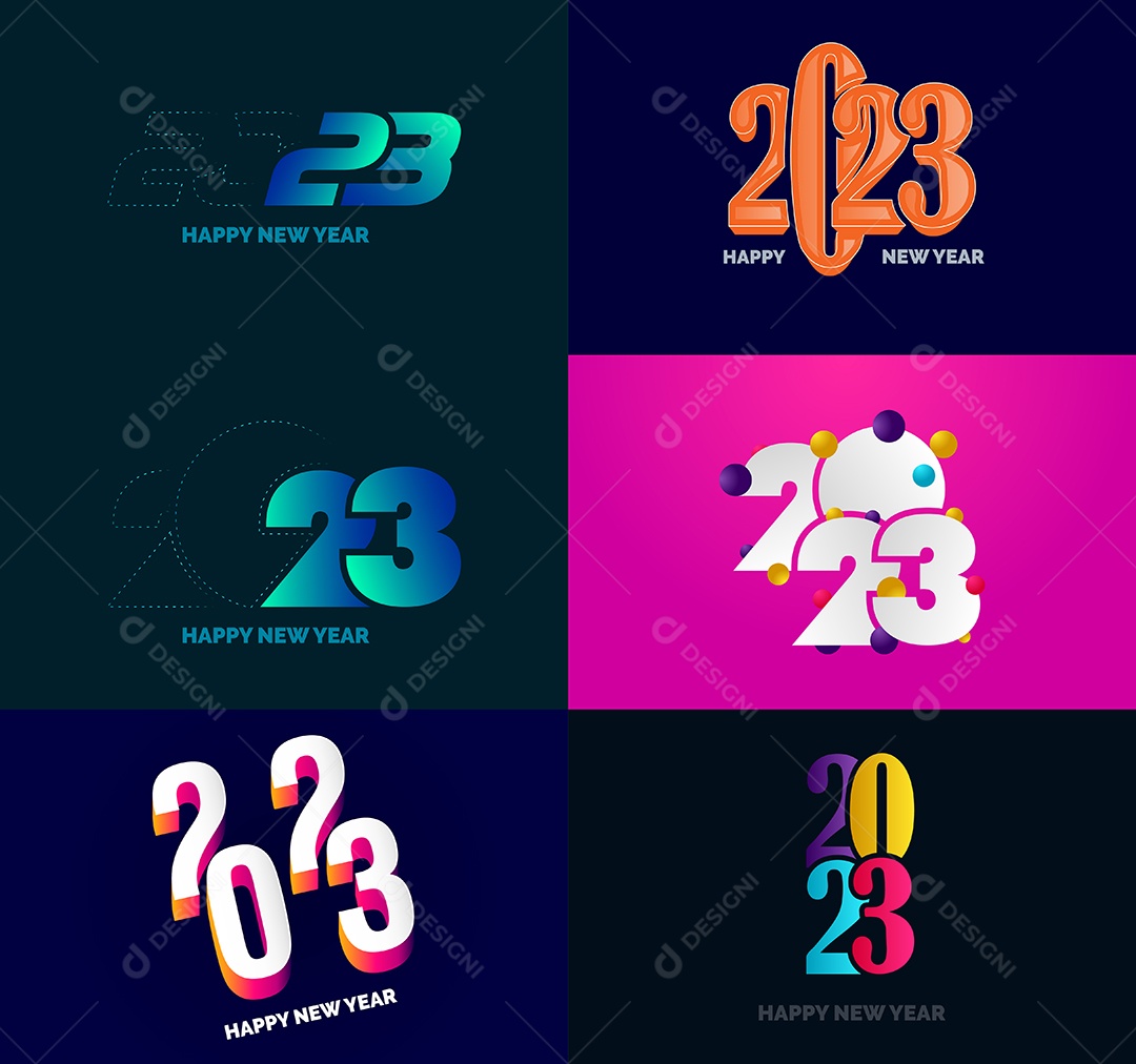 Logotipos De Feliz Ano Novo 2023 Vetor EPS