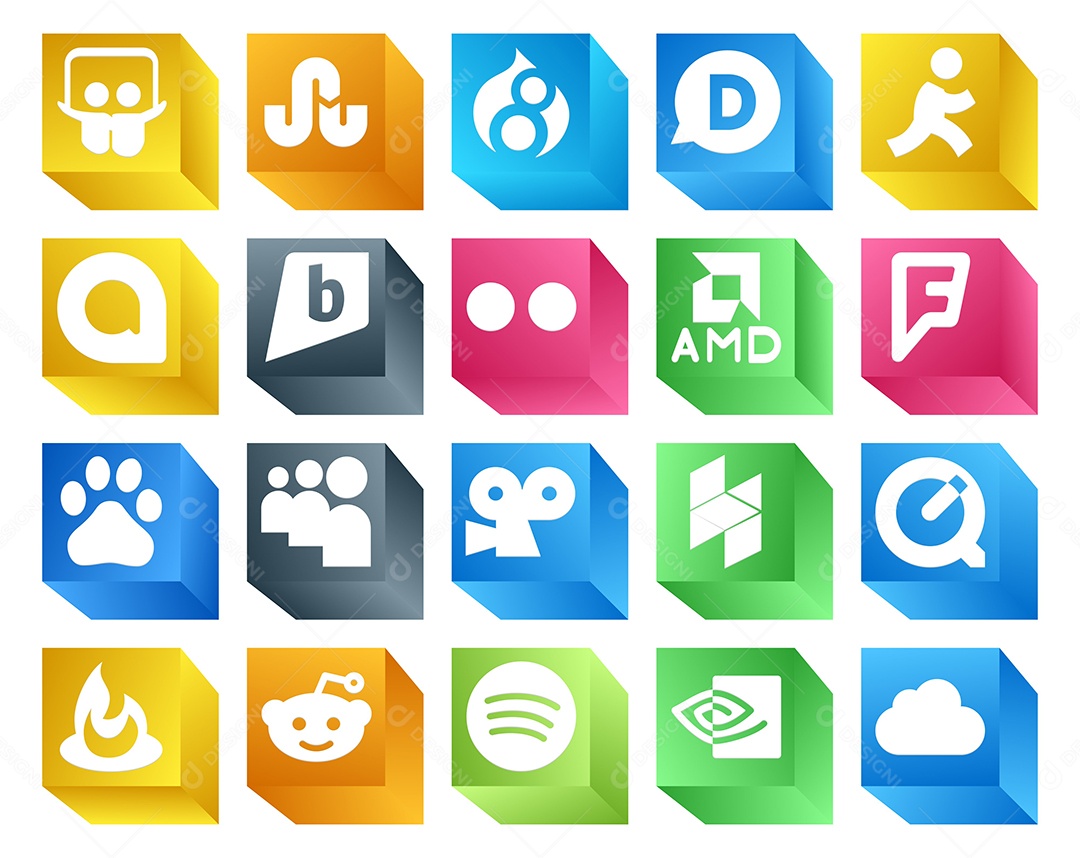 Pacote De Ícones De Redes Sociais Vetor EPS