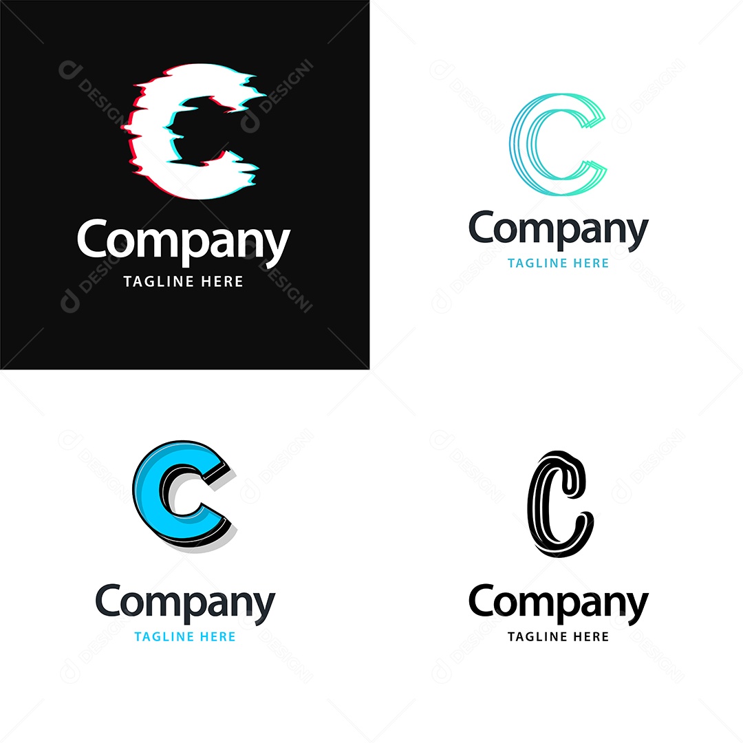 Logo C Logotipos Modernos Vetor EPS