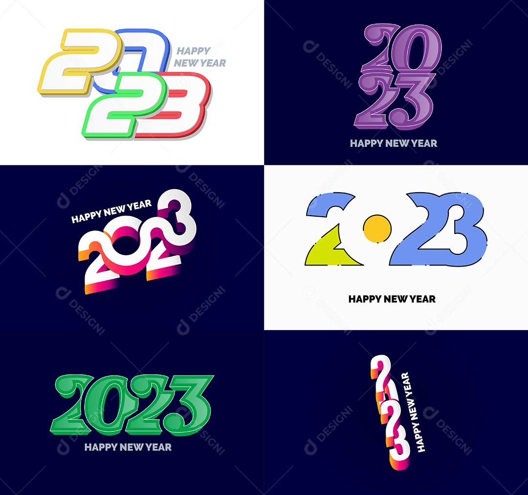 Logotipos De Feliz Ano Novo 2023 Vetor EPS