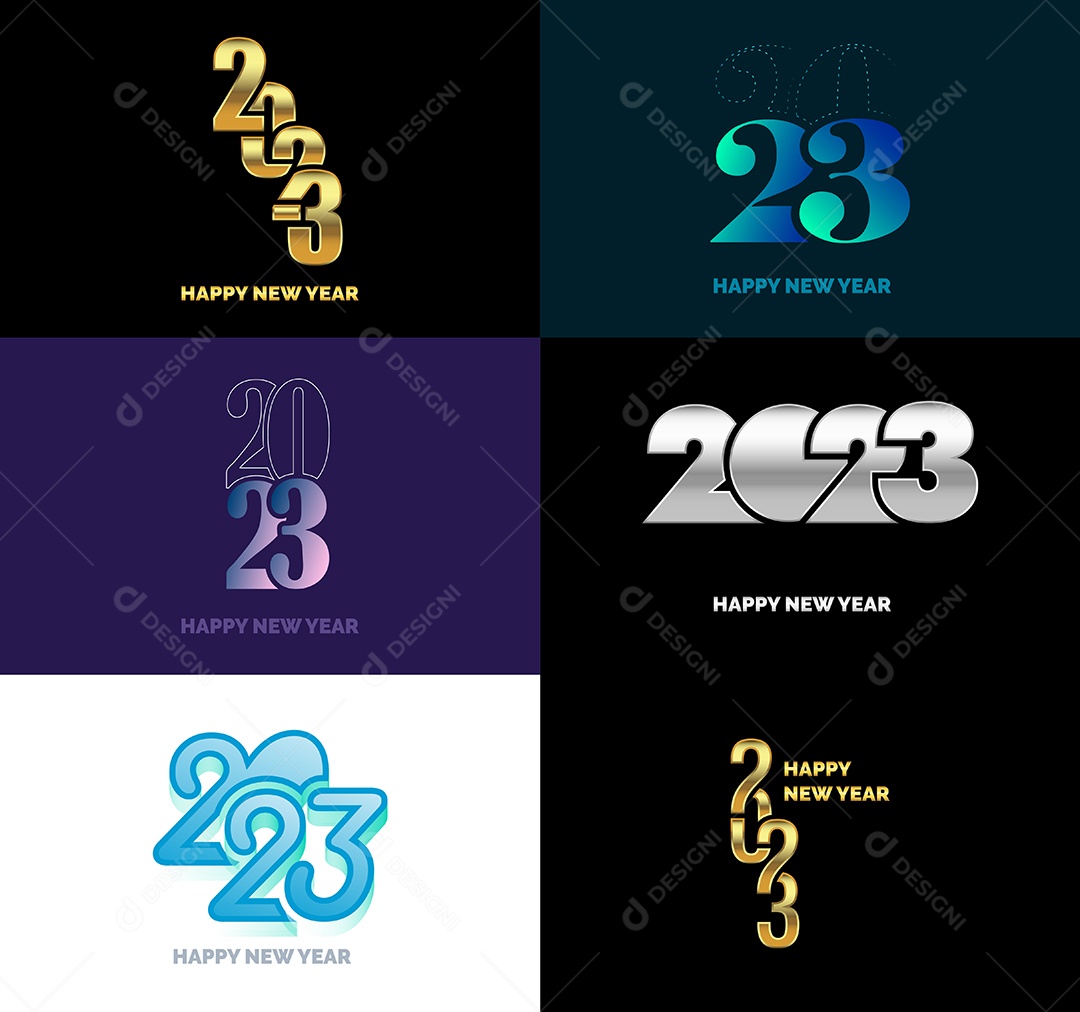 Logotipos De Feliz Ano Novo 2023 Vetor EPS