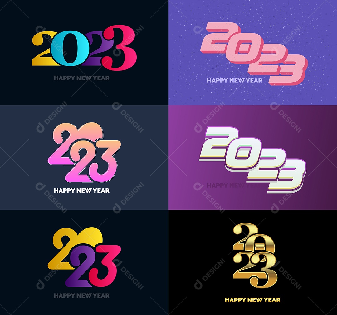 Logotipos De Feliz Ano Novo 2023 Vetor EPS