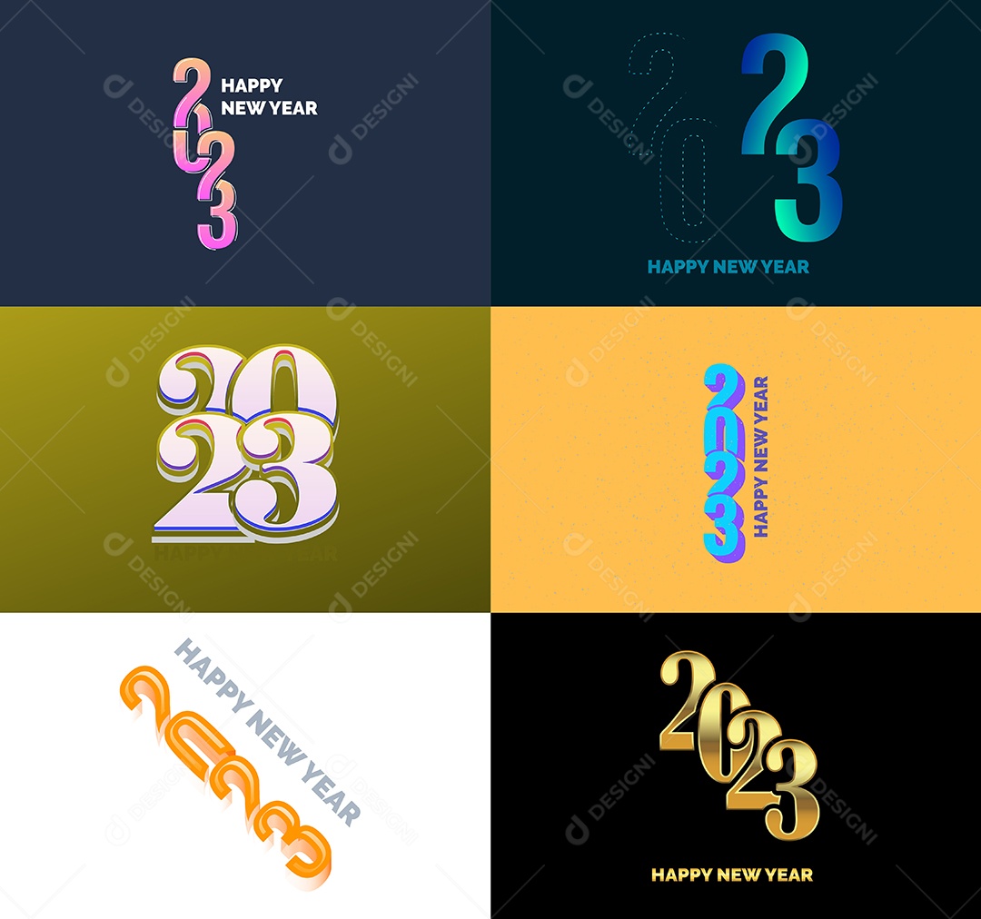 Logotipos De Feliz Ano Novo 2023 Vetor EPS