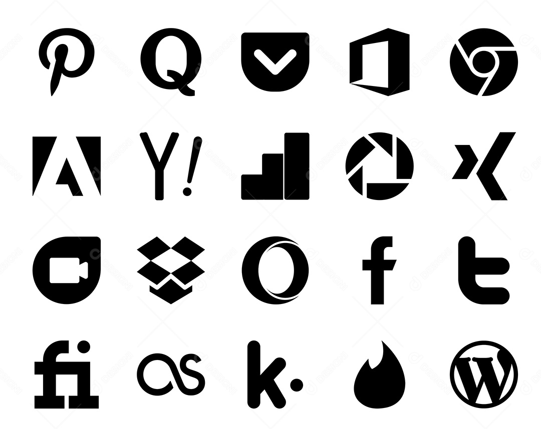 Pacote De Ícones De Redes Sociais Vetor EPS