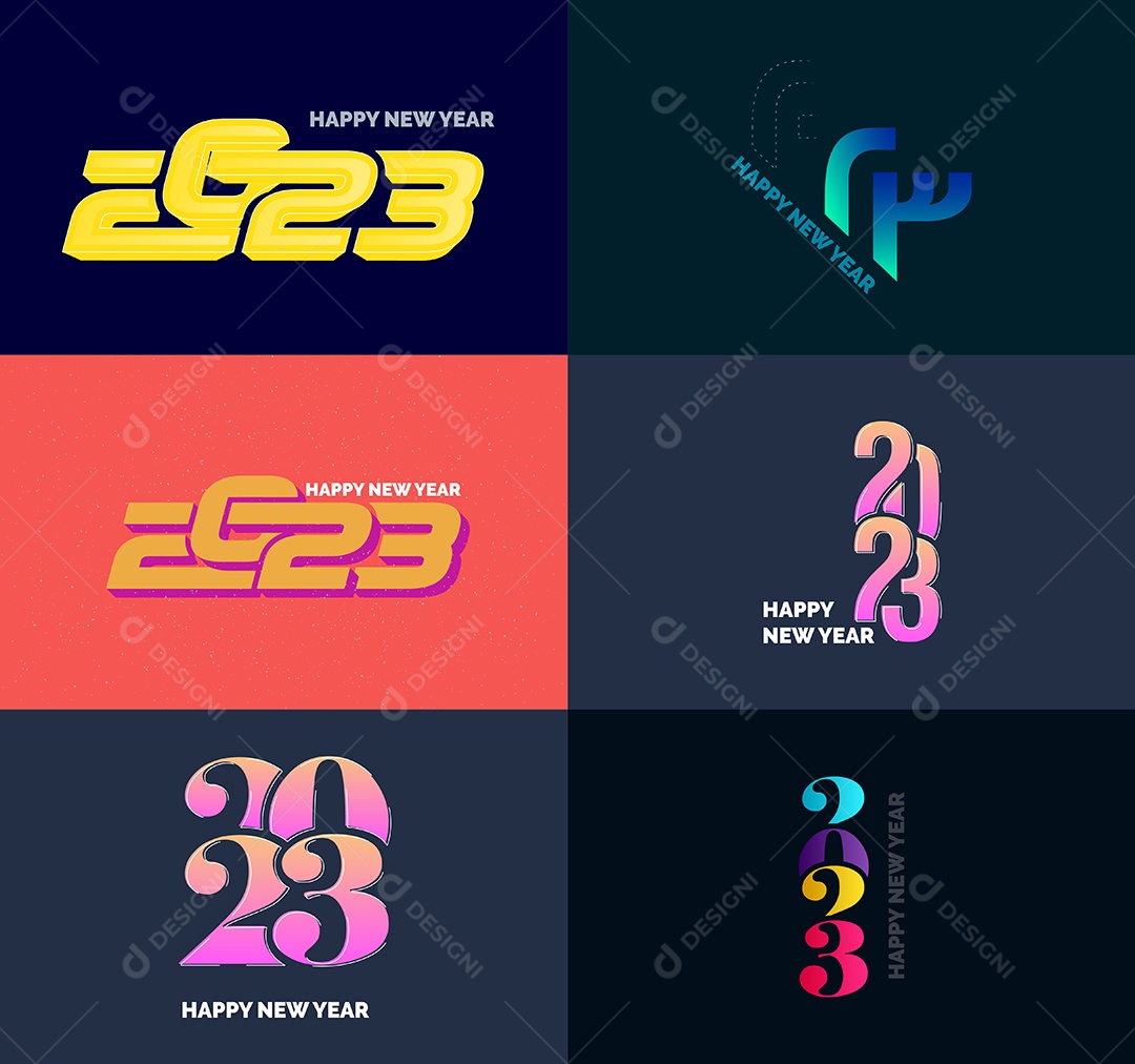 Logotipos De Feliz Ano Novo 2023 Vetor EPS