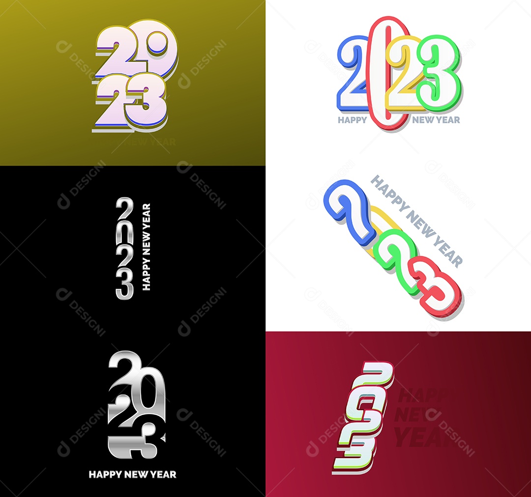 Logotipos De Feliz Ano Novo 2023 Vetor EPS