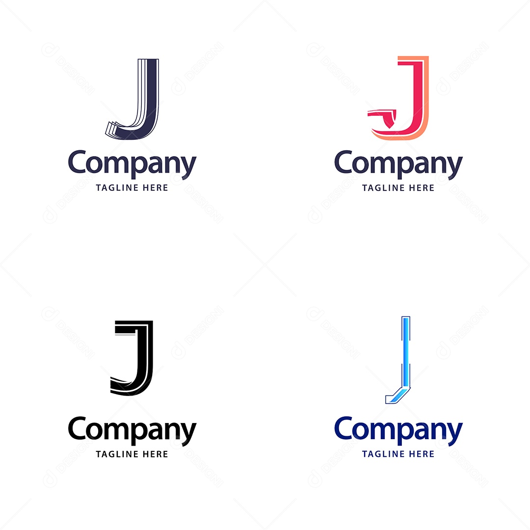 Logo J Logotipos Modernos Vetor EPS