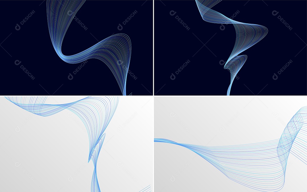 Conjunto de Ondas Sonoras Coloridas Dinâmicas De Linhas Mínimas Vetor EPS