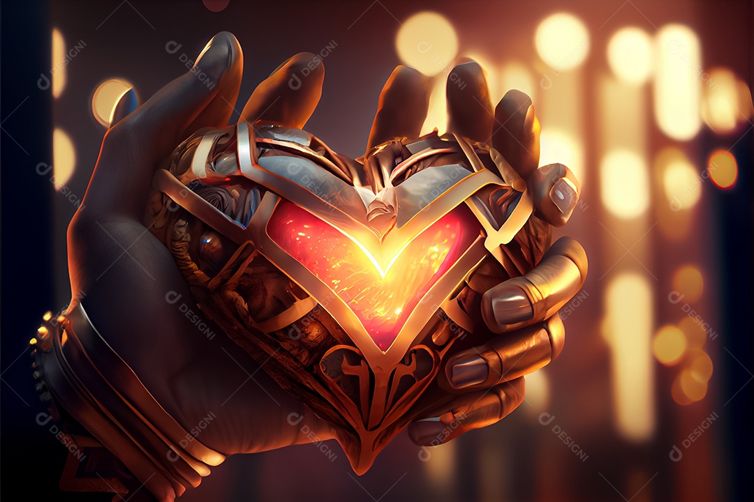 Conceito de coração, amor, dia dos namorados. 12 de junho. Renderização