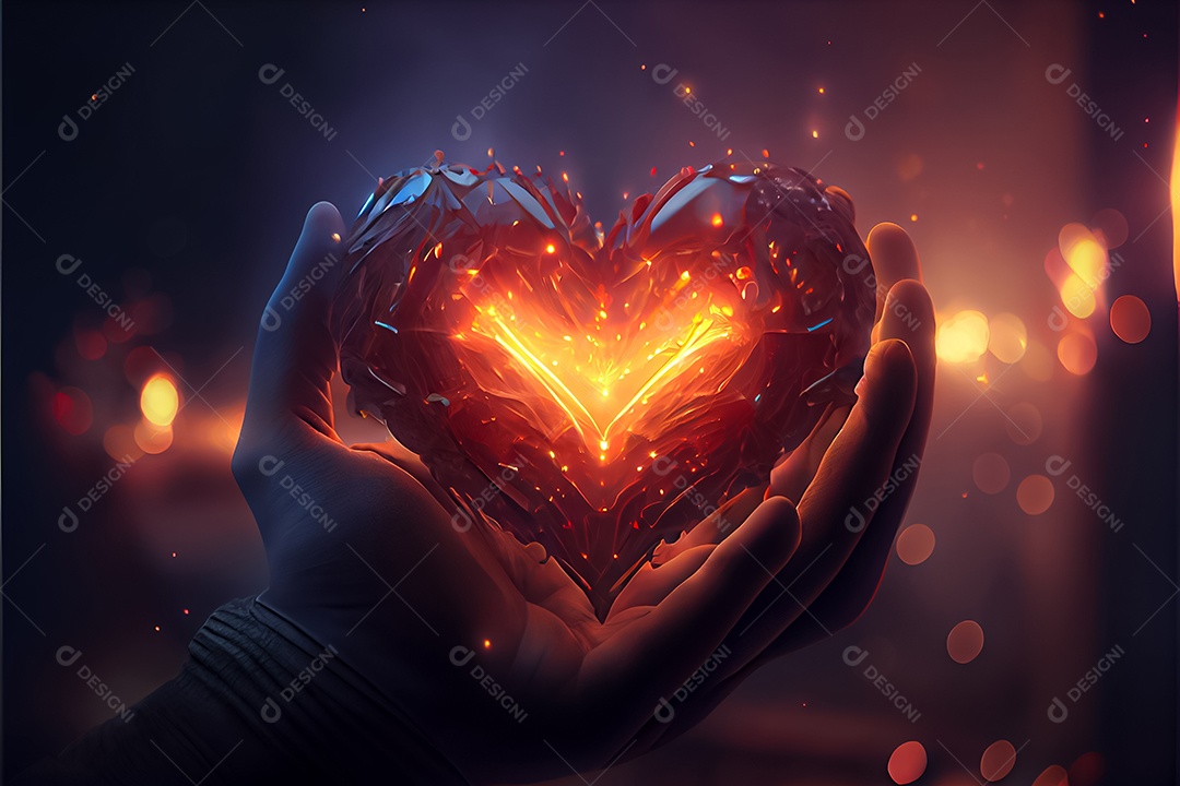 Conceito de coração, amor, dia dos namorados. 12 de junho. Renderização