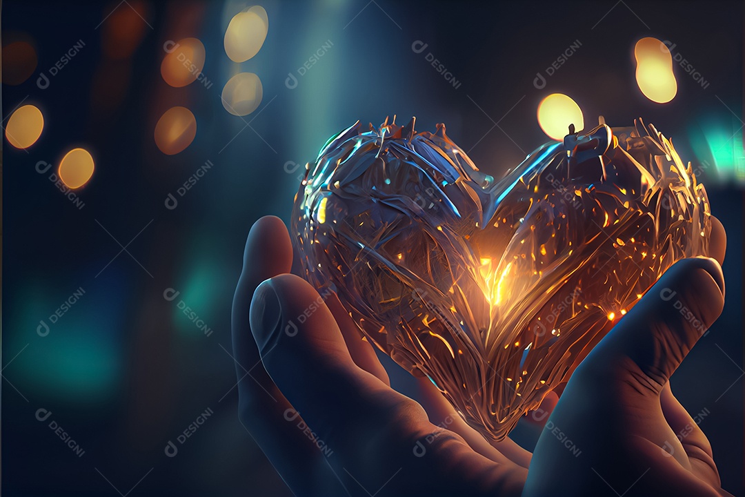 Conceito de coração, amor, dia dos namorados. 12 de junho. Renderização