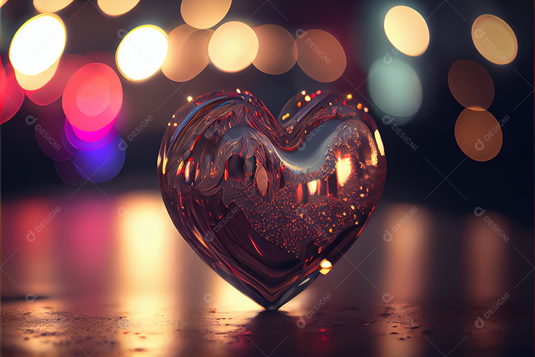 Conceito de coração, amor, dia dos namorados. 12 de junho. Renderização