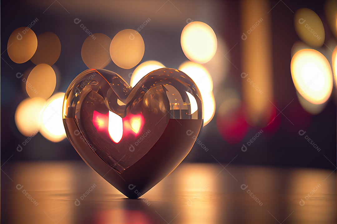 Conceito de coração, amor, dia dos namorados. 12 de junho. Renderização