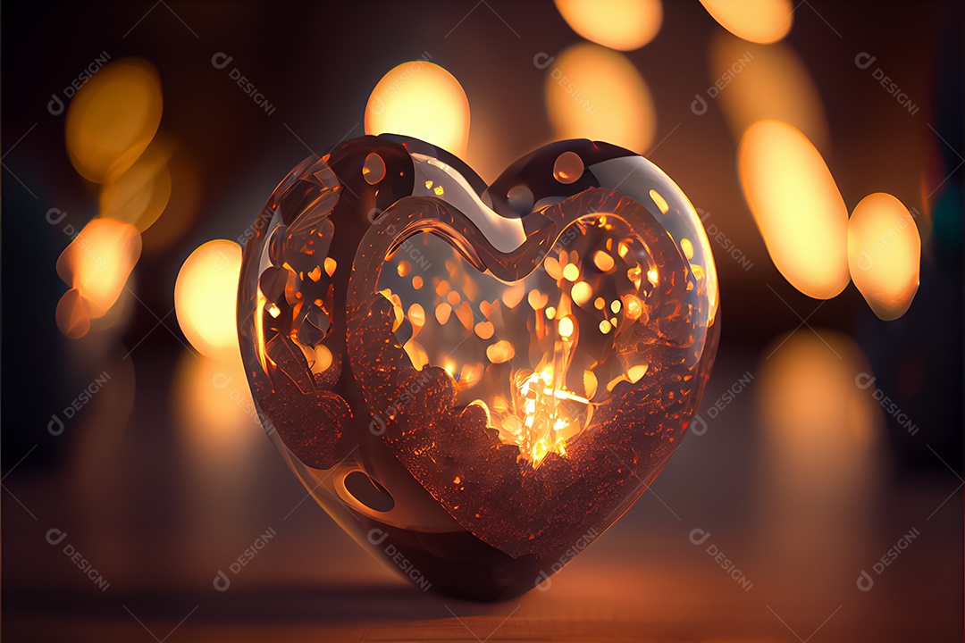 Conceito de coração, amor, dia dos namorados. 12 de junho. Renderização