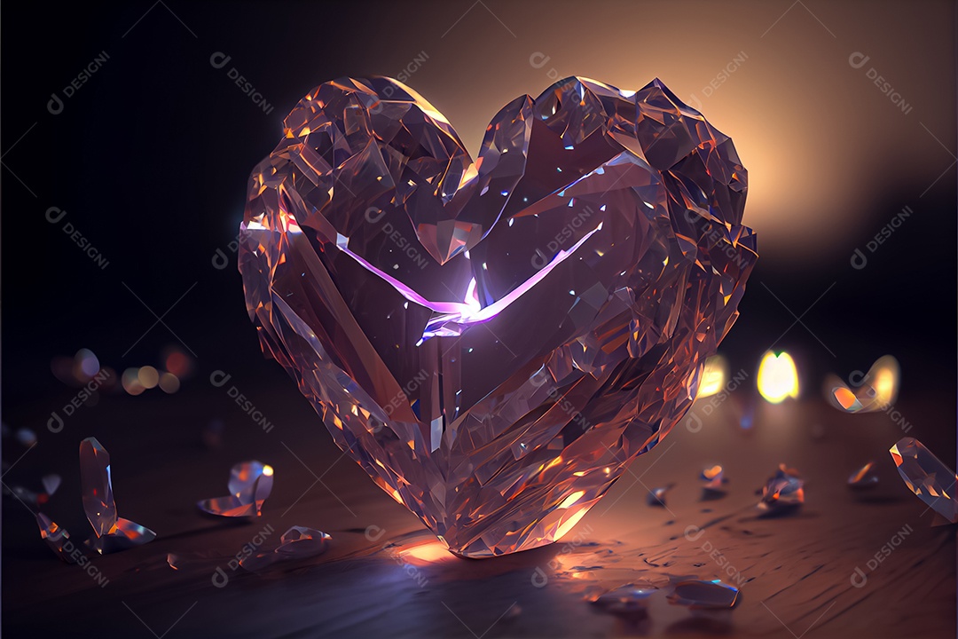 Conceito de coração, amor, dia dos namorados. 14 de fevereiro. Renderização