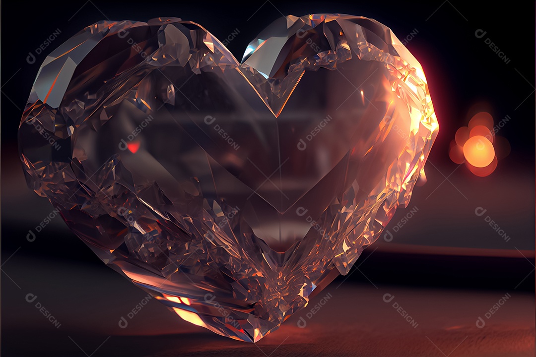 Conceito de coração, amor, dia dos namorados. 14 de fevereiro. Renderização