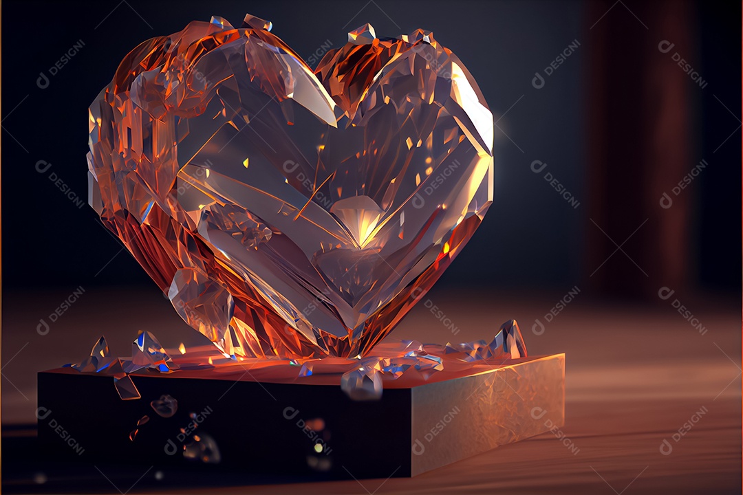 Conceito de coração, amor, dia dos namorados. 12 de junho. Renderização