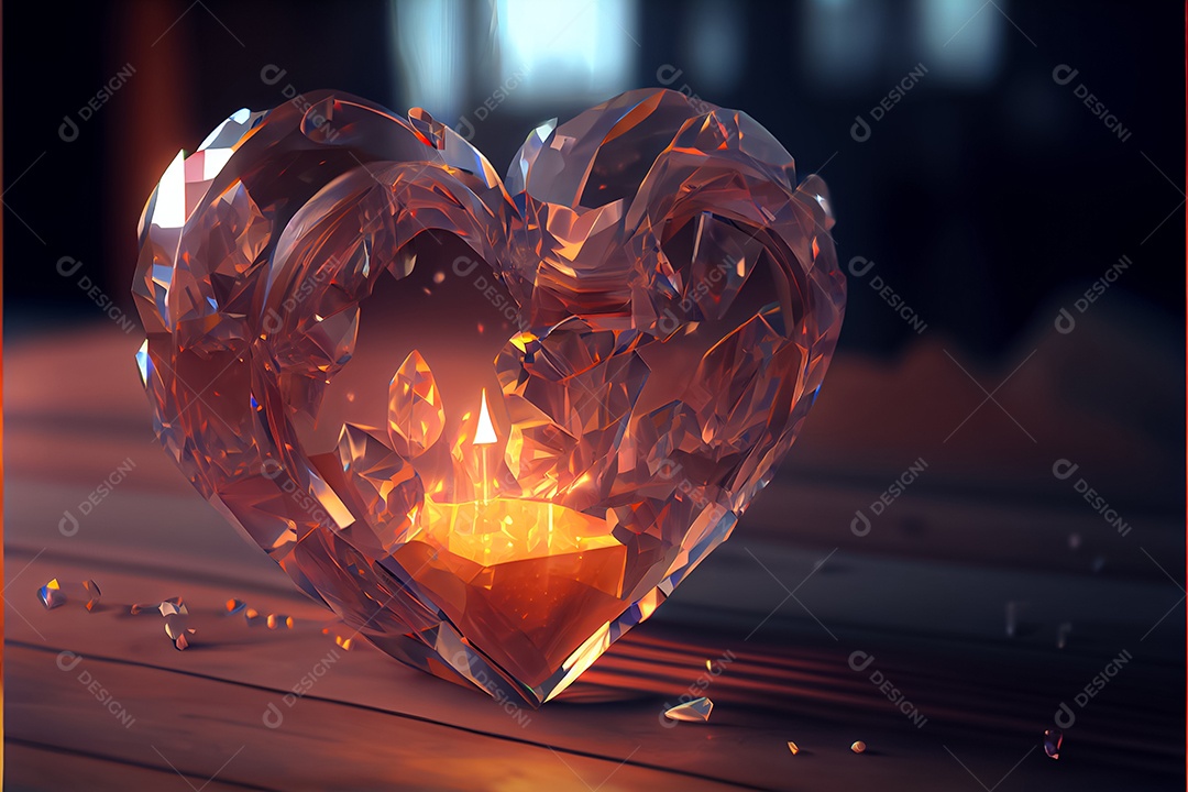 Conceito de coração, amor, dia dos namorados. 12 de junho. Renderização