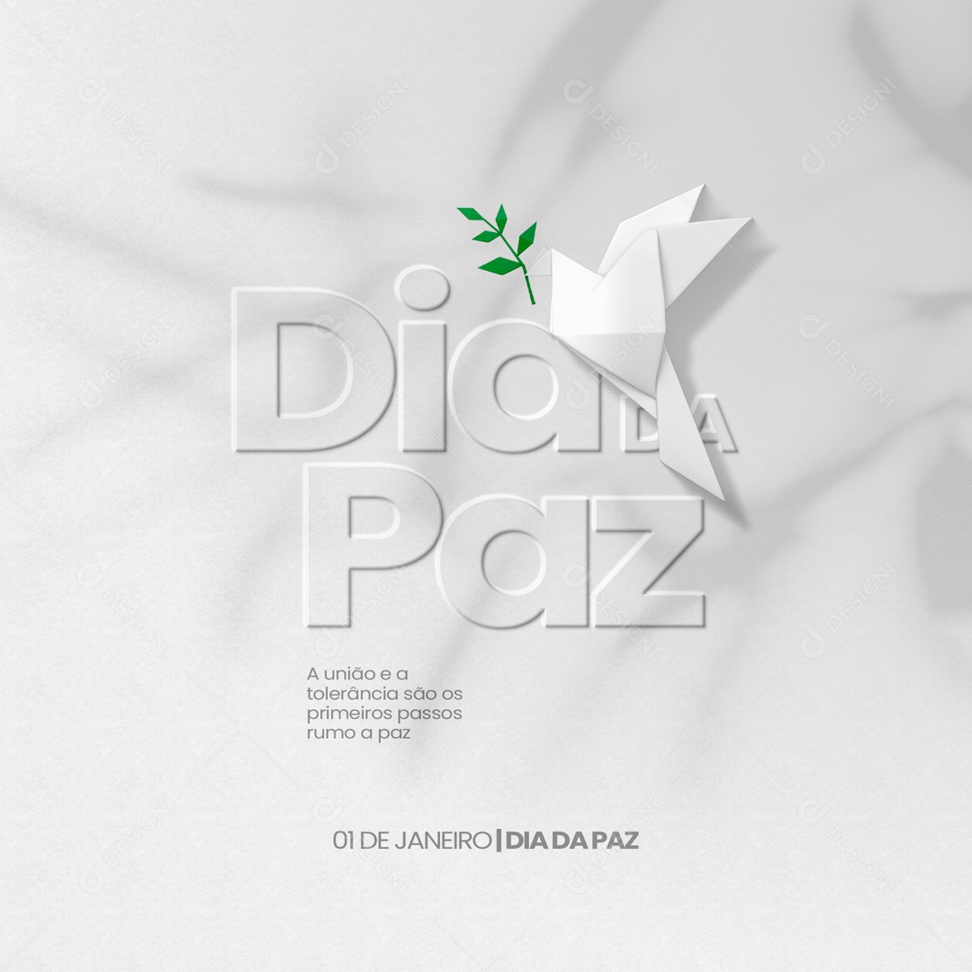 Dia Mundial da Paz 01 de Janeiro Social Media PSD Editável