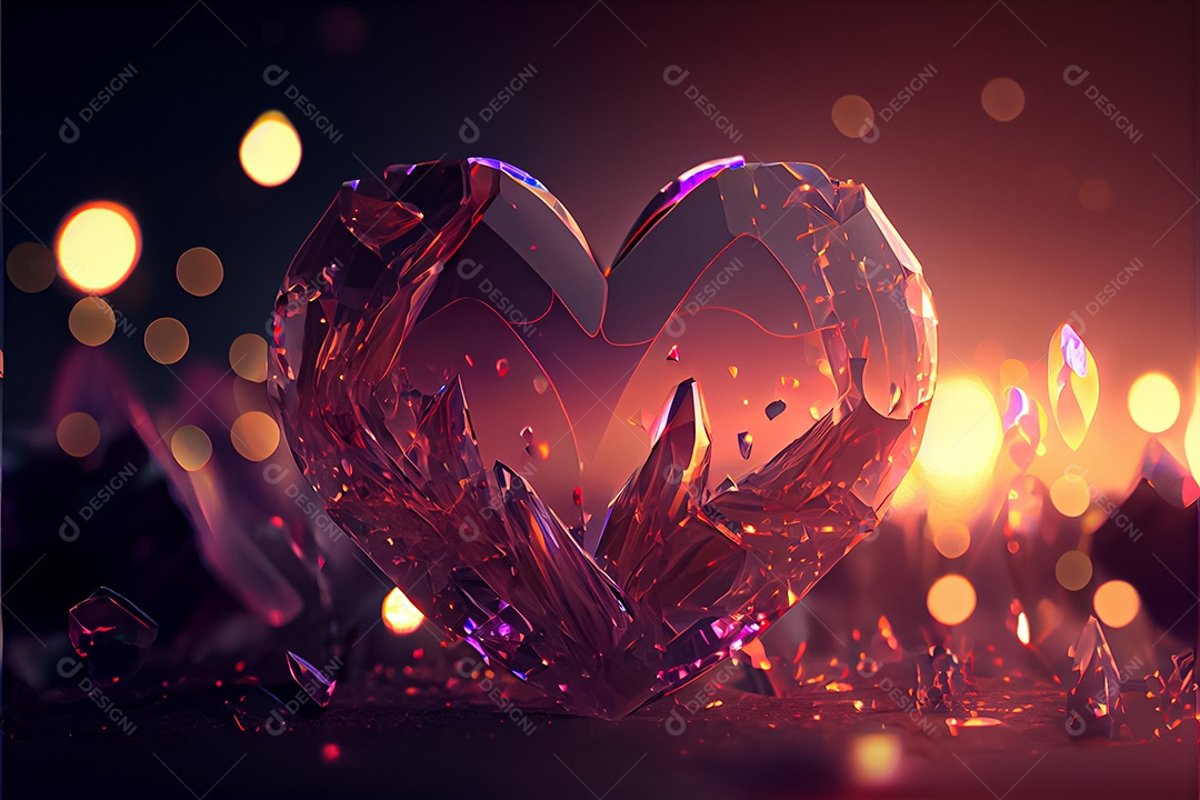 Conceito de coração, amor, dia dos namorados. 12 de junho. Renderização