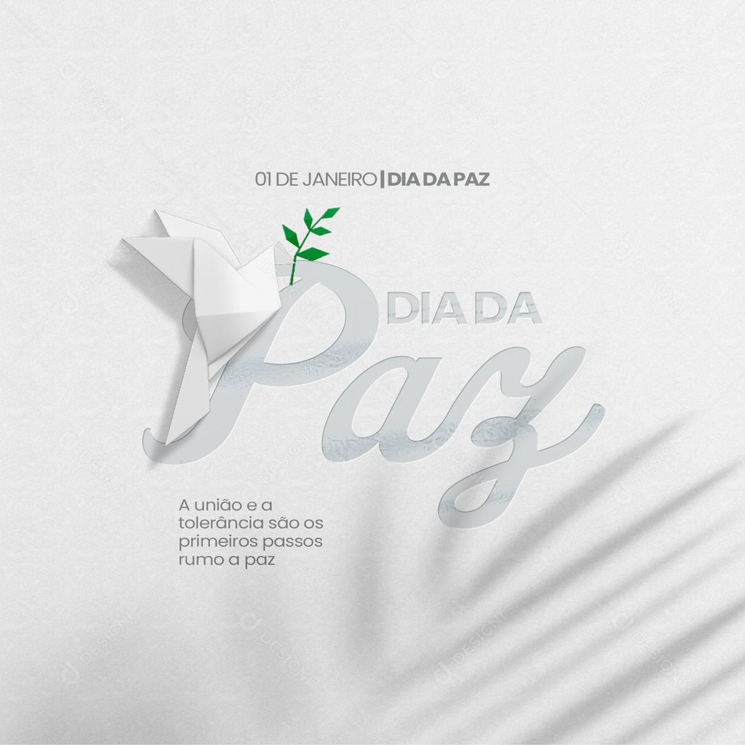 Dia Mundial da Paz 01 de Janeiro Social Media PSD Editável