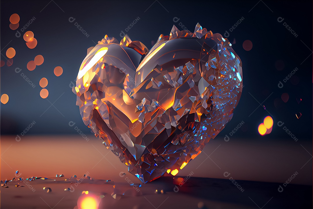 Conceito de coração, amor, dia dos namorados. 12 de junho. Renderização