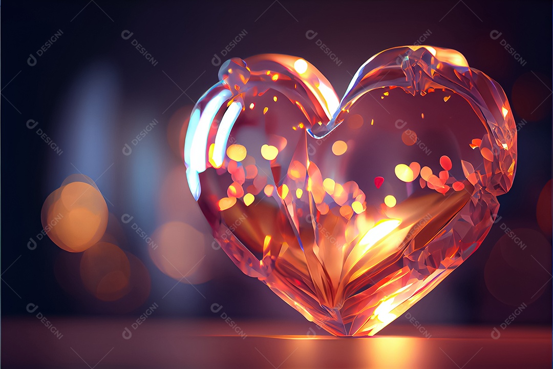 Conceito de coração, amor, dia dos namorados. 12 de junho. Renderização