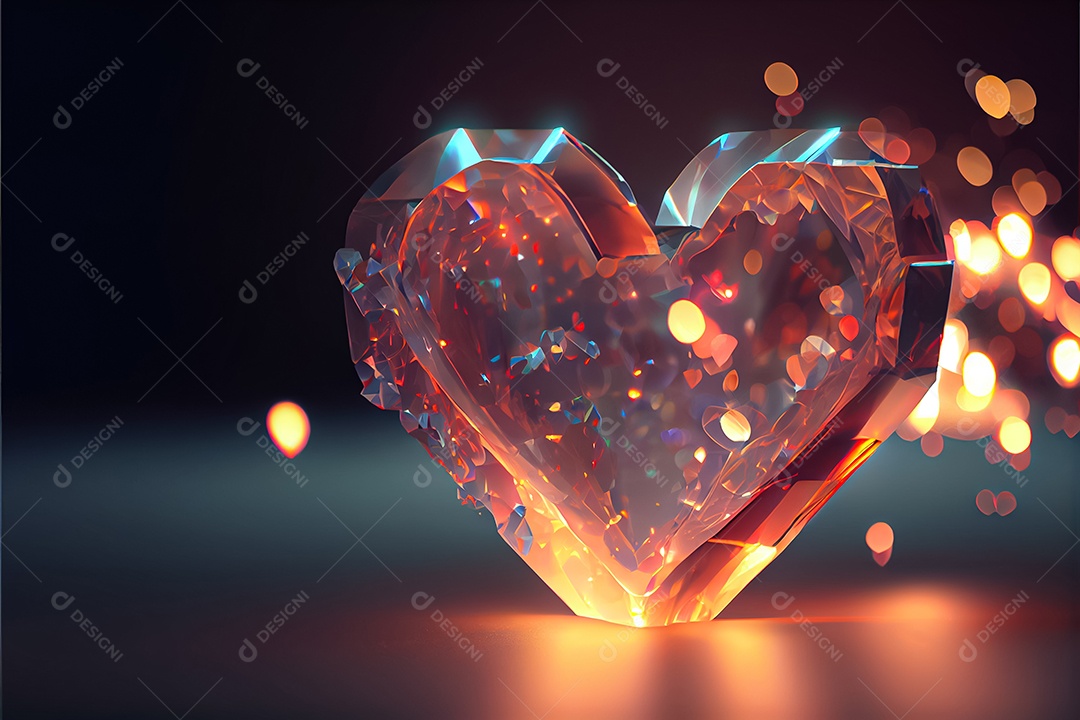 Conceito de coração, amor, dia dos namorados. 12 de junho. Renderização