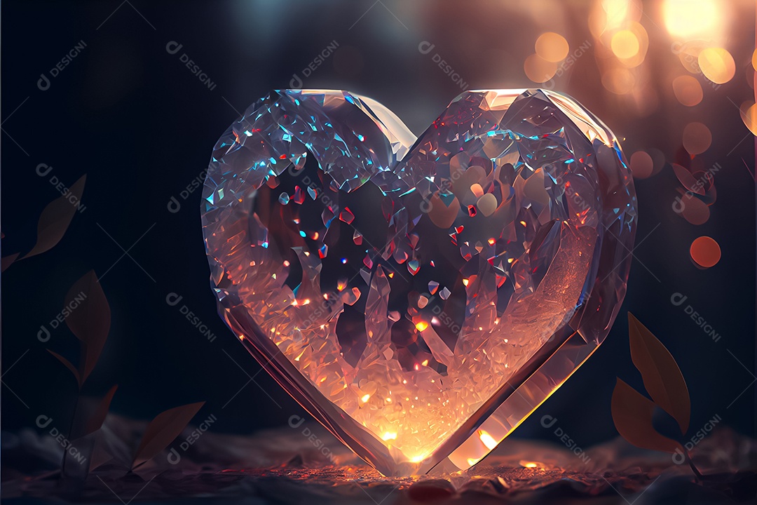 Conceito de coração, amor, dia dos namorados. 12 de junho. Renderização