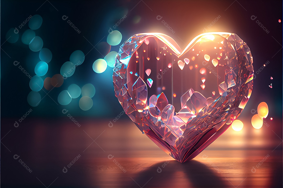 Conceito de coração, amor, dia dos namorados. 12 de junho. Renderização