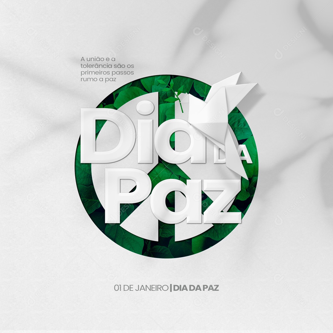 Dia Mundial da Paz 01 de Janeiro Social Media PSD Editável