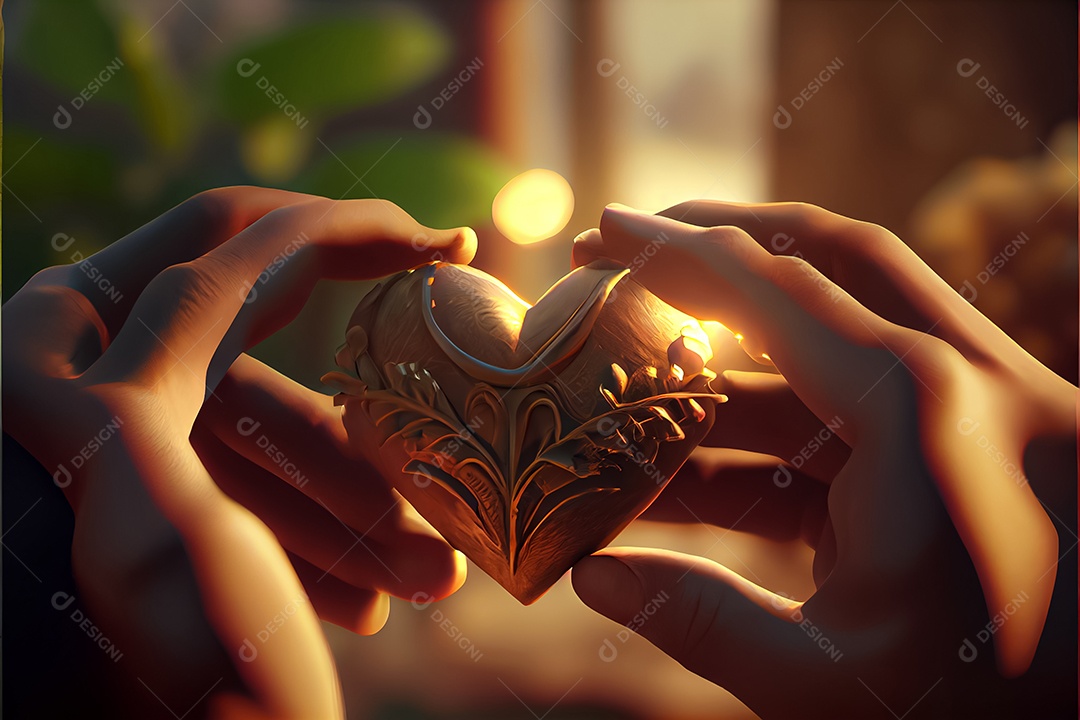 Conceito de coração, amor, dia dos namorados. 12 de junho. Renderização