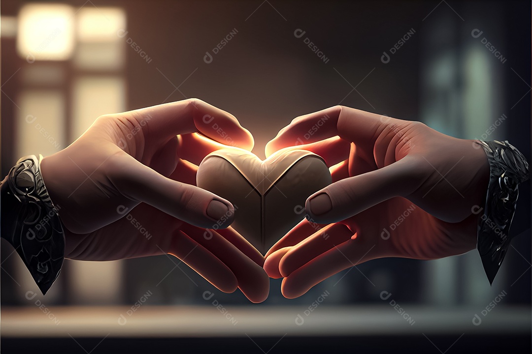 Conceito de coração, amor, dia dos namorados. 12 de junho. Renderização