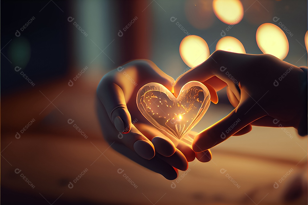 Conceito de coração, amor, dia dos namorados. 12 de junho. Renderização