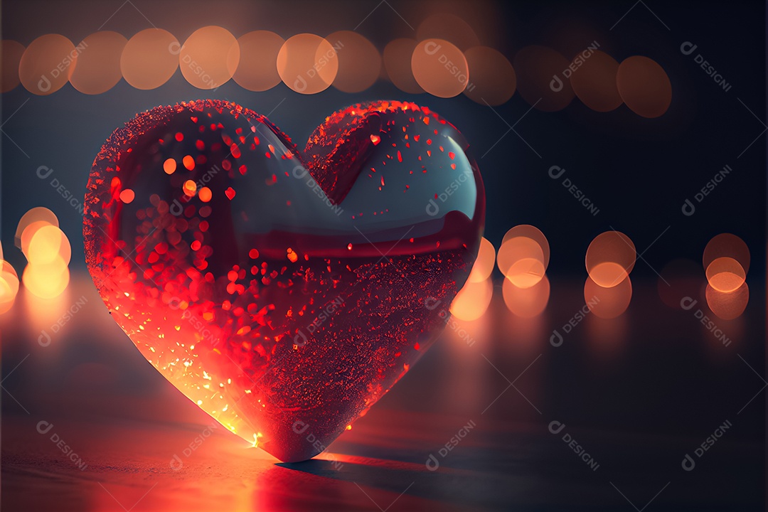 Concept of heart, love, valentine's day. June 12. Rendering