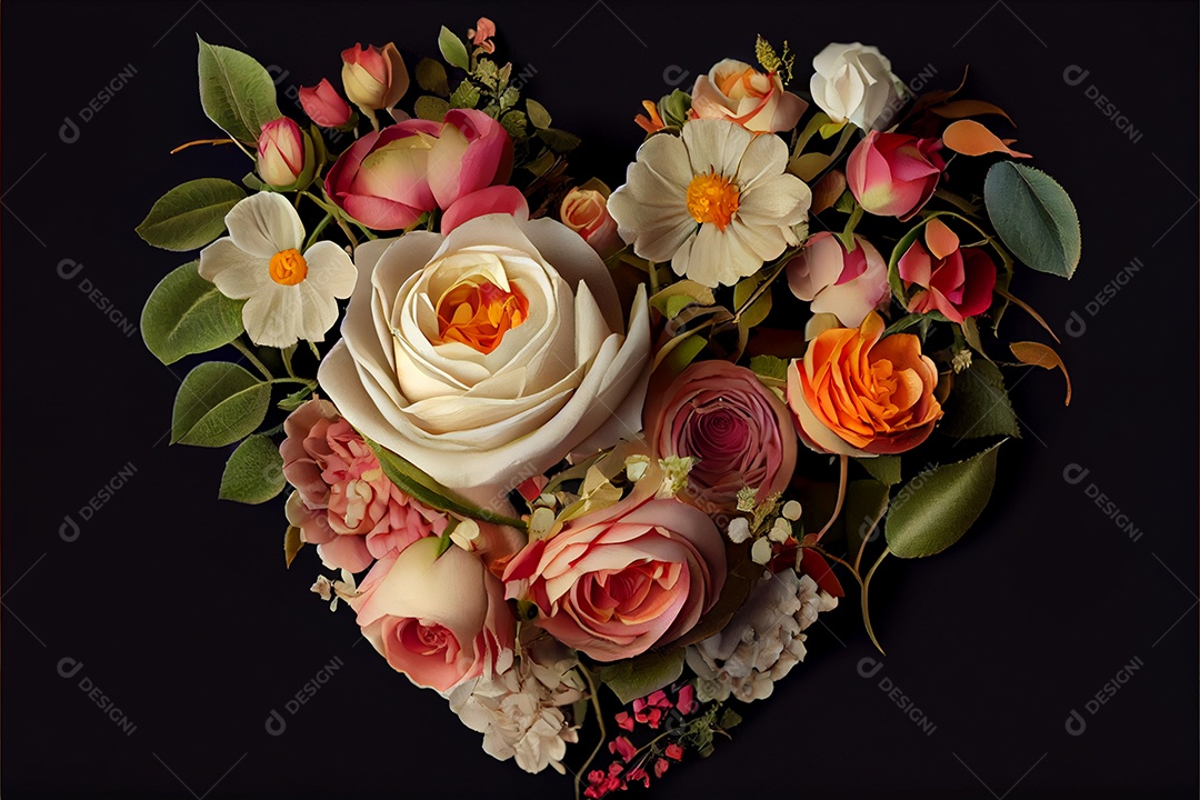 Forma de coração, amor, renderização realista do dia dos namorados