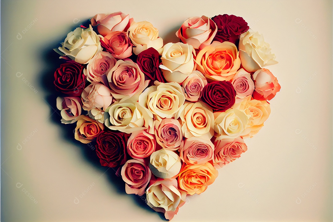 Forma de coração, amor, renderização realista do dia dos namorados