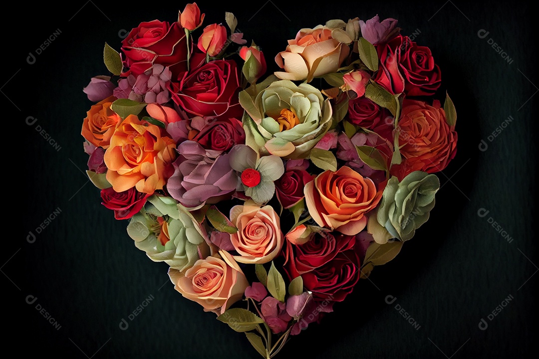 Forma de coração, amor, renderização realista do dia dos namorados