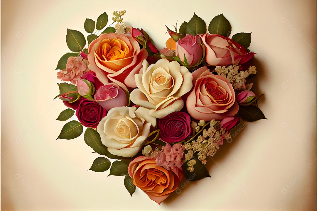 Forma de coração, amor, renderização realista do dia dos namorados