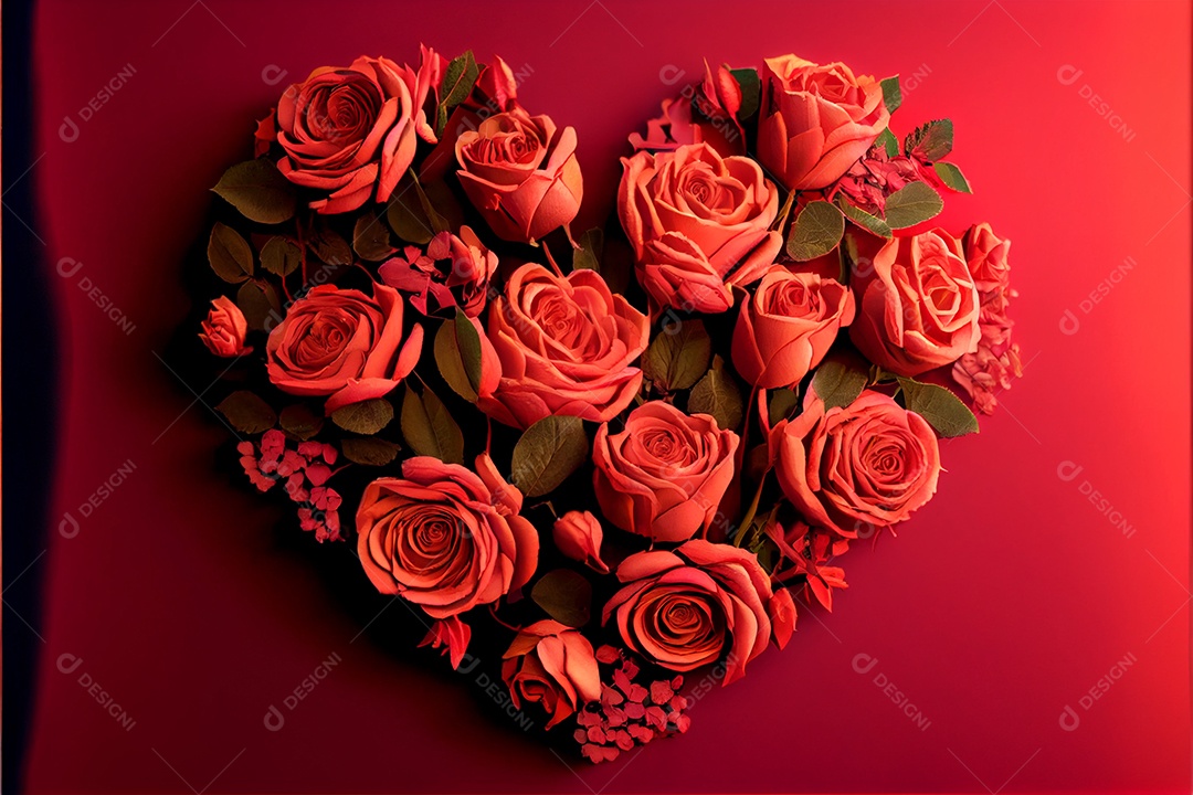 Forma de coração, amor, renderização realista do dia dos namorados