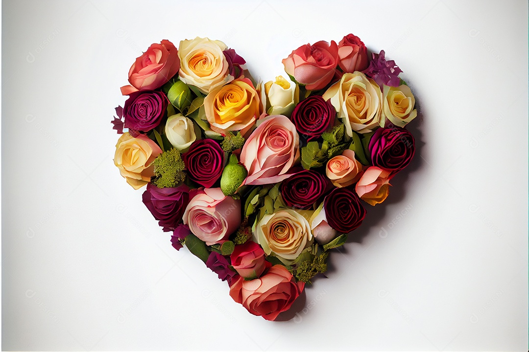 Forma de coração, amor, renderização realista do dia dos namorados