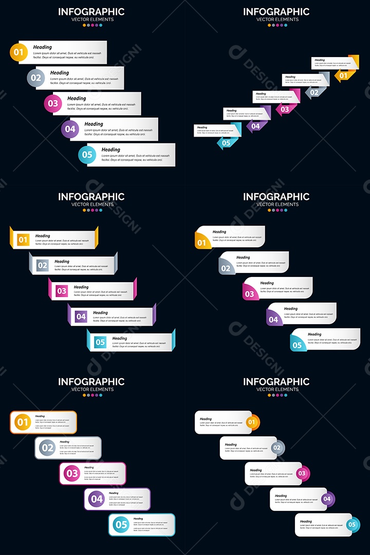 Pacote de Infográficos Vetoriais Vetor EPS