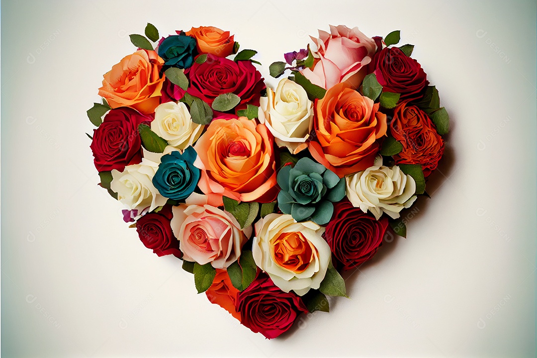 Forma de coração, amor, renderização realista do dia dos namorados